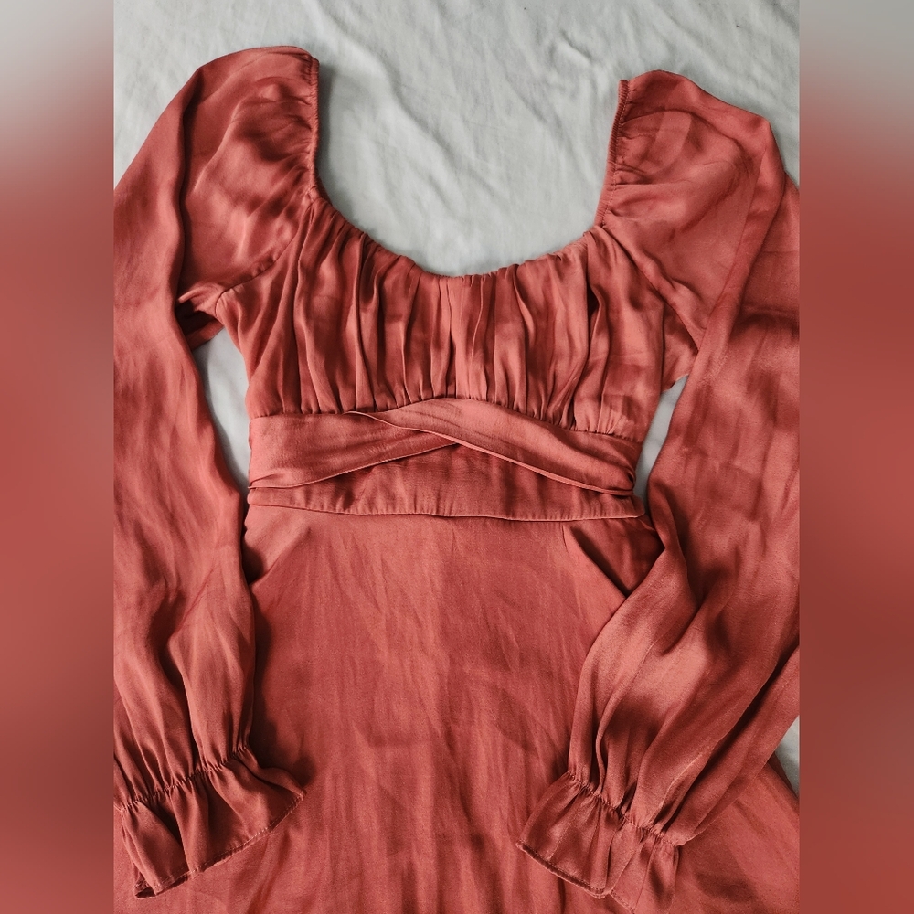 Salmon Ruffled Romper - Picture 3 of 5